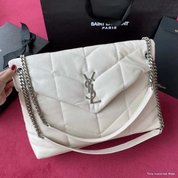 Tony Luxuries QUILTED MEDIUM LAMBSKIN BAG PUFFER YSL IN 0716
